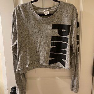 PINK log sleeve cropped t-shirt